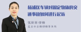 杨浦区车辆对固定物体的交通事故如何进行起诉