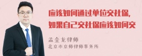 应该如何通过单位交社保，如果自己交社保应该如何交