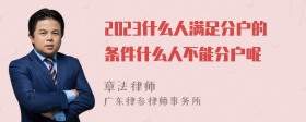 2023什么人满足分户的条件什么人不能分户呢