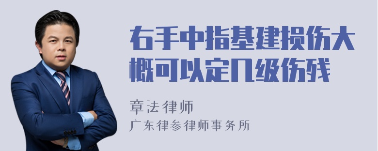 右手中指基建损伤大概可以定几级伤残