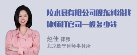 陵水县有限公司股东纠纷找律师打官司一般多少钱