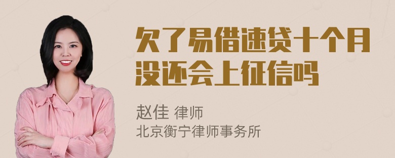 欠了易借速贷十个月没还会上征信吗