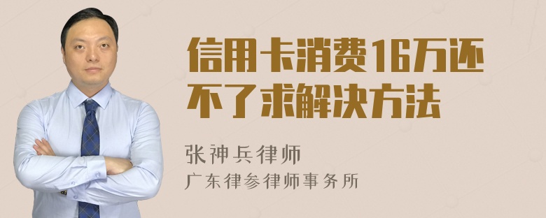 信用卡消费16万还不了求解决方法