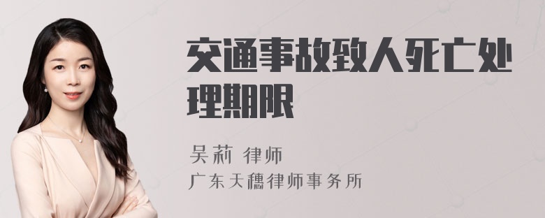 交通事故致人死亡处理期限