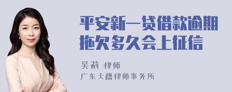 平安新一贷借款逾期拖欠多久会上征信