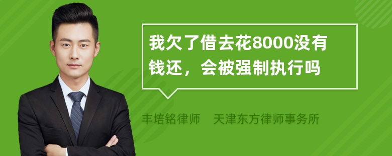 我欠了借去花8000没有钱还，会被强制执行吗