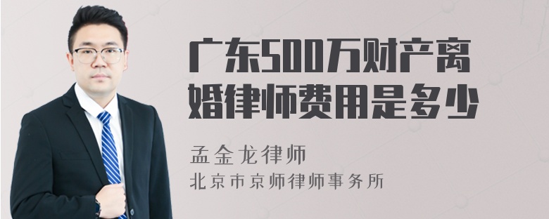 广东500万财产离婚律师费用是多少