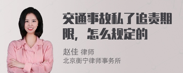 交通事故私了追责期限，怎么规定的