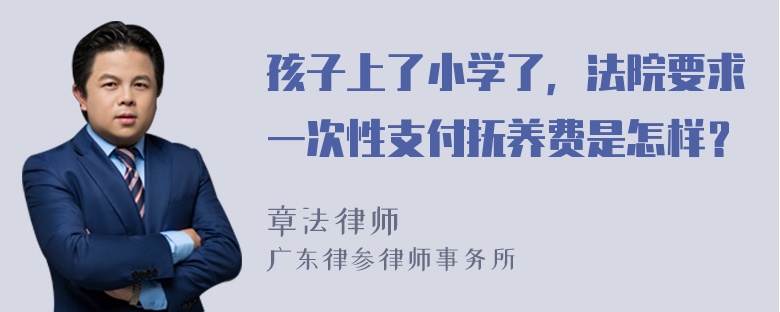 孩子上了小学了，法院要求一次性支付抚养费是怎样？