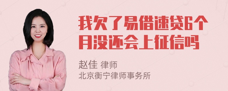 我欠了易借速贷6个月没还会上征信吗