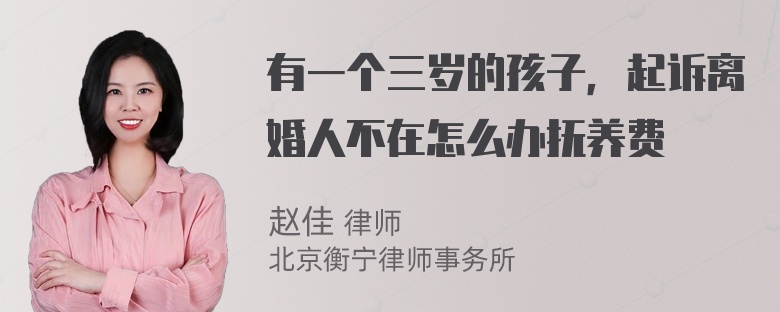 有一个三岁的孩子，起诉离婚人不在怎么办抚养费