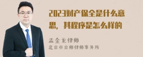 2023财产保全是什么意思，其程序是怎么样的