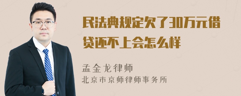 民法典规定欠了30万元借贷还不上会怎么样