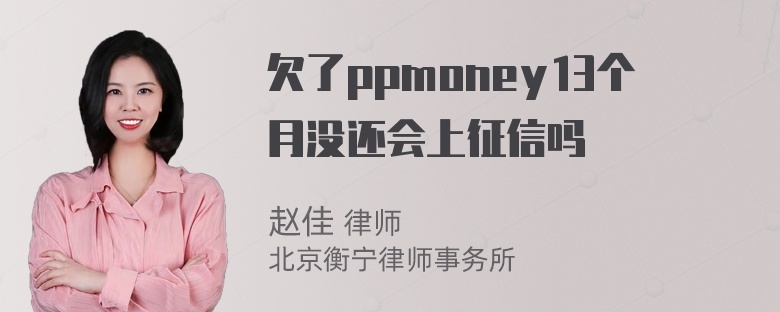 欠了ppmoney13个月没还会上征信吗