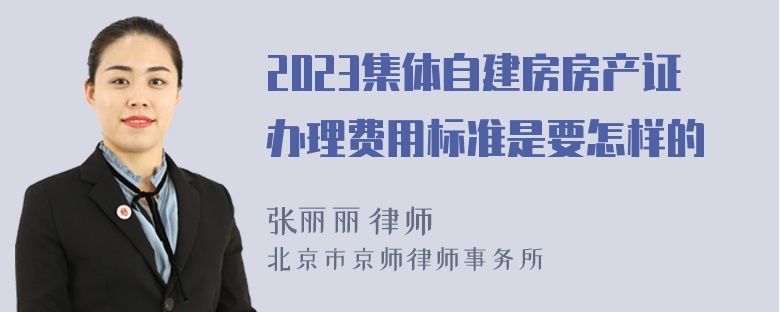 2023集体自建房房产证办理费用标准是要怎样的