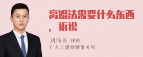 离婚法需要什么东西，诉讼