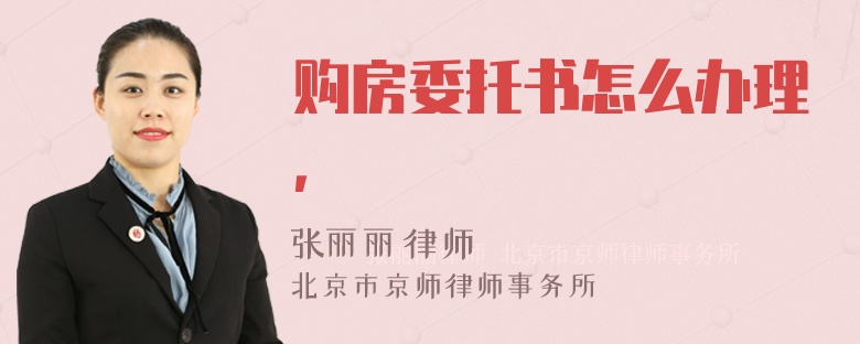 购房委托书怎么办理，