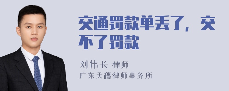 交通罚款单丢了，交不了罚款