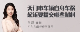 天门市车辆自身车祸起诉要提交哪些材料