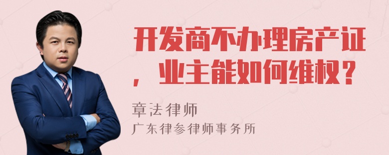 开发商不办理房产证，业主能如何维权？