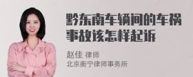 黔东南车辆间的车祸事故该怎样起诉