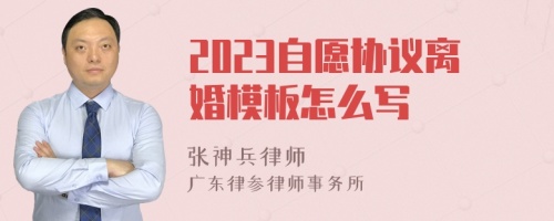 2023自愿协议离婚模板怎么写