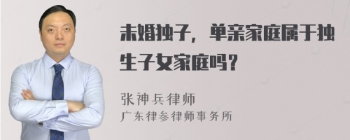 未婚独子，单亲家庭属于独生子女家庭吗？