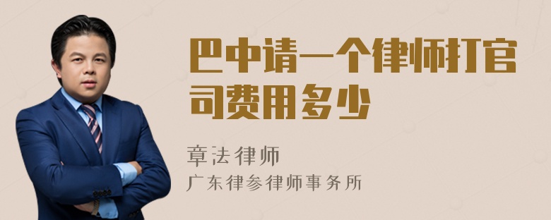 巴中请一个律师打官司费用多少