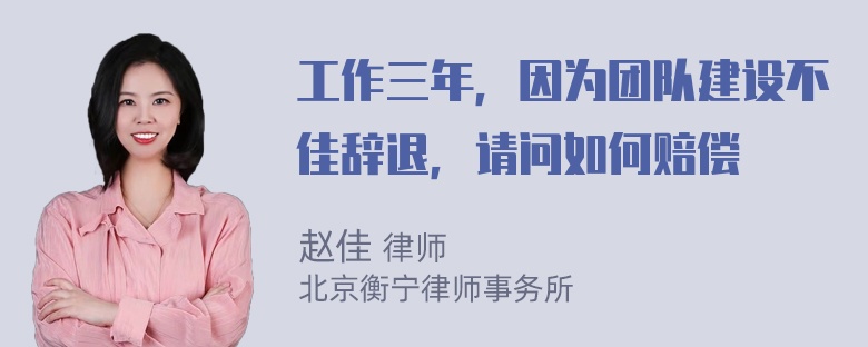 工作三年，因为团队建设不佳辞退，请问如何赔偿