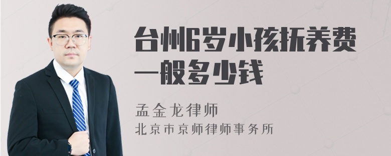 台州6岁小孩抚养费一般多少钱