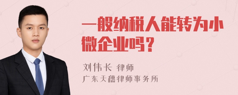 一般纳税人能转为小微企业吗？