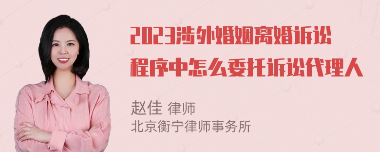 2023涉外婚姻离婚诉讼程序中怎么委托诉讼代理人