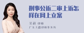 刑事公诉二审上诉怎样在网上立案