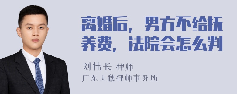 离婚后，男方不给抚养费，法院会怎么判