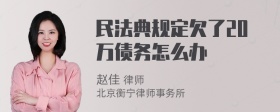 民法典规定欠了20万债务怎么办