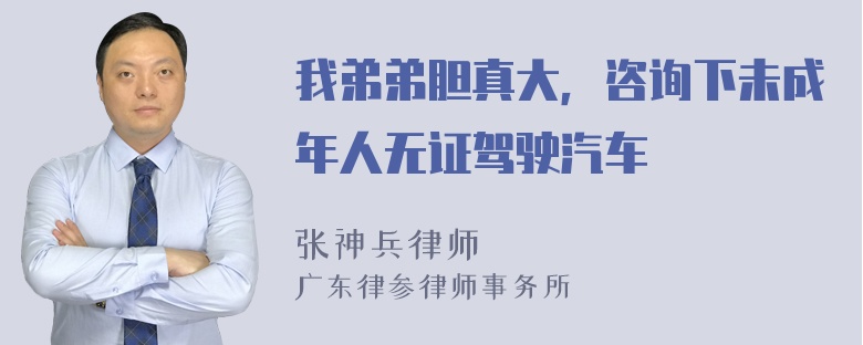 我弟弟胆真大，咨询下未成年人无证驾驶汽车