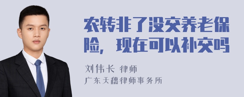 农转非了没交养老保险，现在可以补交吗