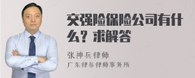 交强险保险公司有什么？求解答