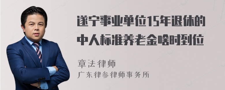 遂宁事业单位15年退休的中人标准养老金啥时到位