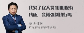我欠了宜人贷1000没有钱还，会被强制执行吗
