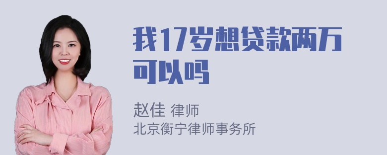 我17岁想贷款两万可以吗