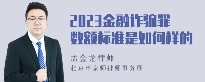 2023金融诈骗罪数额标准是如何样的