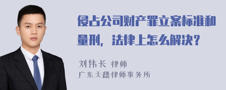 侵占公司财产罪立案标准和量刑，法律上怎么解决？