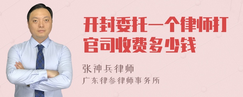 开封委托一个律师打官司收费多少钱