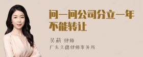 问一问公司分立一年不能转让