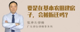 要是在基本农田建房子，会被拆迁吗？