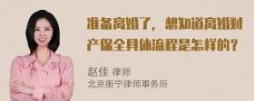 准备离婚了，想知道离婚财产保全具体流程是怎样的？