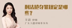 刑法抢夺罪规定是哪些？