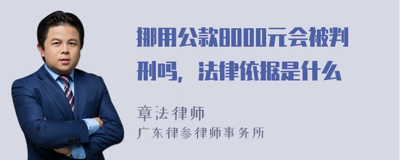 挪用公款8000元会被判刑吗，法律依据是什么