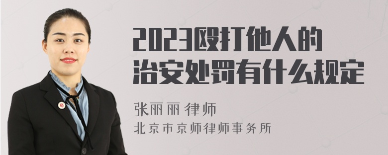 2023殴打他人的治安处罚有什么规定